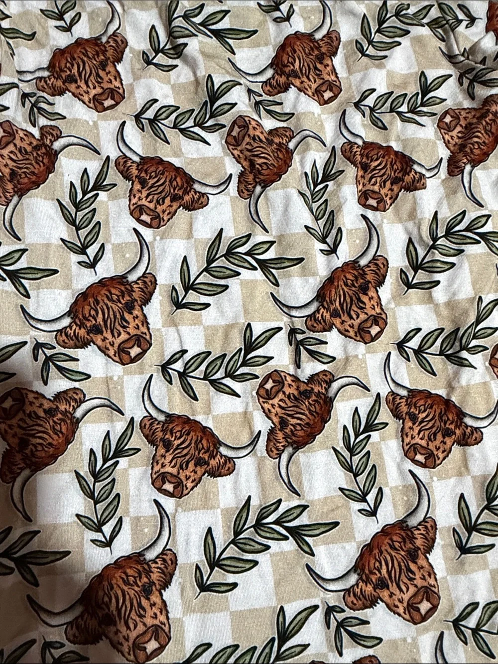 Bamboo PJ set|highland cow checked print|2T